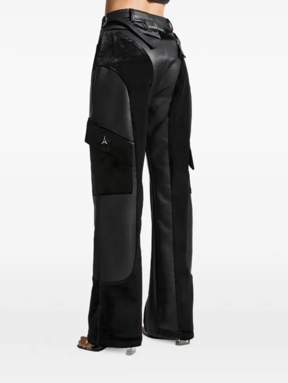 Manière De Voir 🖤 Leather Velvet Cargo Pants Black NWT US 8